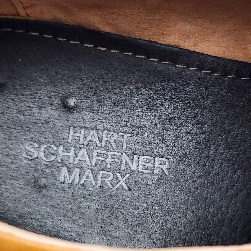 Hart Schaffner Marx Men's Dress Shoes 10.5 M Brown Leather Captoe Business‎ READ